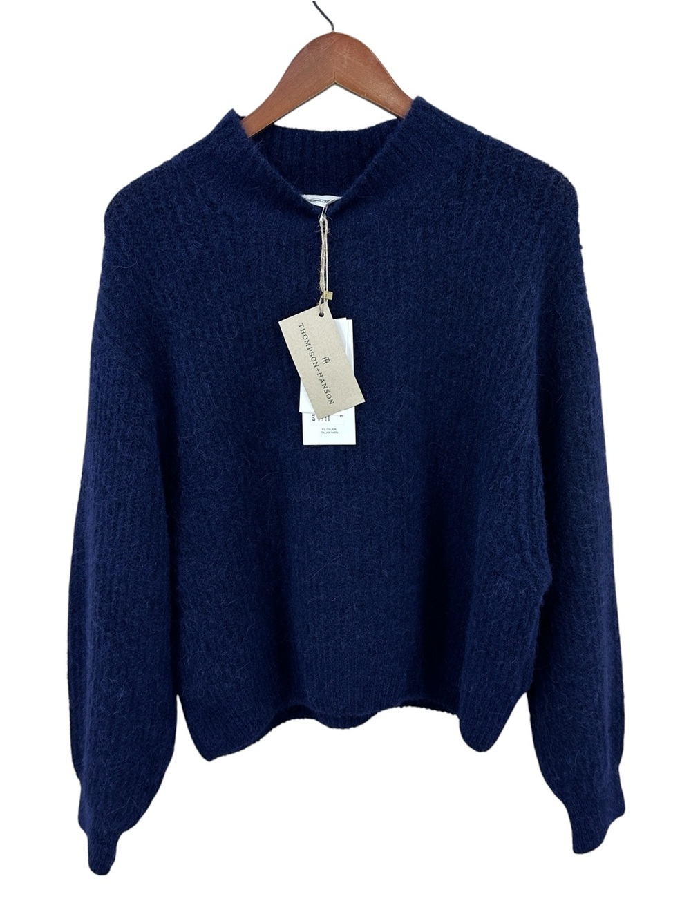 New AMERICAN VINTAGE Sweater East Mock-Neck Jumper Blue